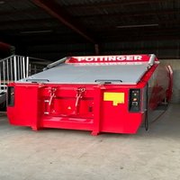Abrollpresscontainer der Marke Pöttinger, 24 m³, leuchtend rot und ohne Zusatzaufbau – robuste Lösung zur industriellen Abfallverdichtung.