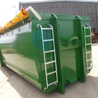 Abrollcontainer mit 36 m³ Volumen aus der Serie EKO2, offen ausgeführt in Dunkelgrün mit Rollplane