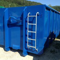 Abrollcontainer mit 30 m³ Volumen, offen ausgeführt in Blau für vielseitige Baustellen- und Recycling­einsätze