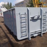 Abrollcontainer mit 20 m³ Volumen, offen ausgeführt in Grau für vielseitige Baustellen- und Recycling­einsätze