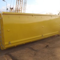 Abrollcontainer mit 36 m³ Volumen aus der Serie EKO2, offen ausgeführt in Gelb
