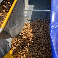 Kartoffel-Fallsegel zum Schutz beim Einfüllen, im Container montierbar zur schonenden Aufnahme von Erntegut